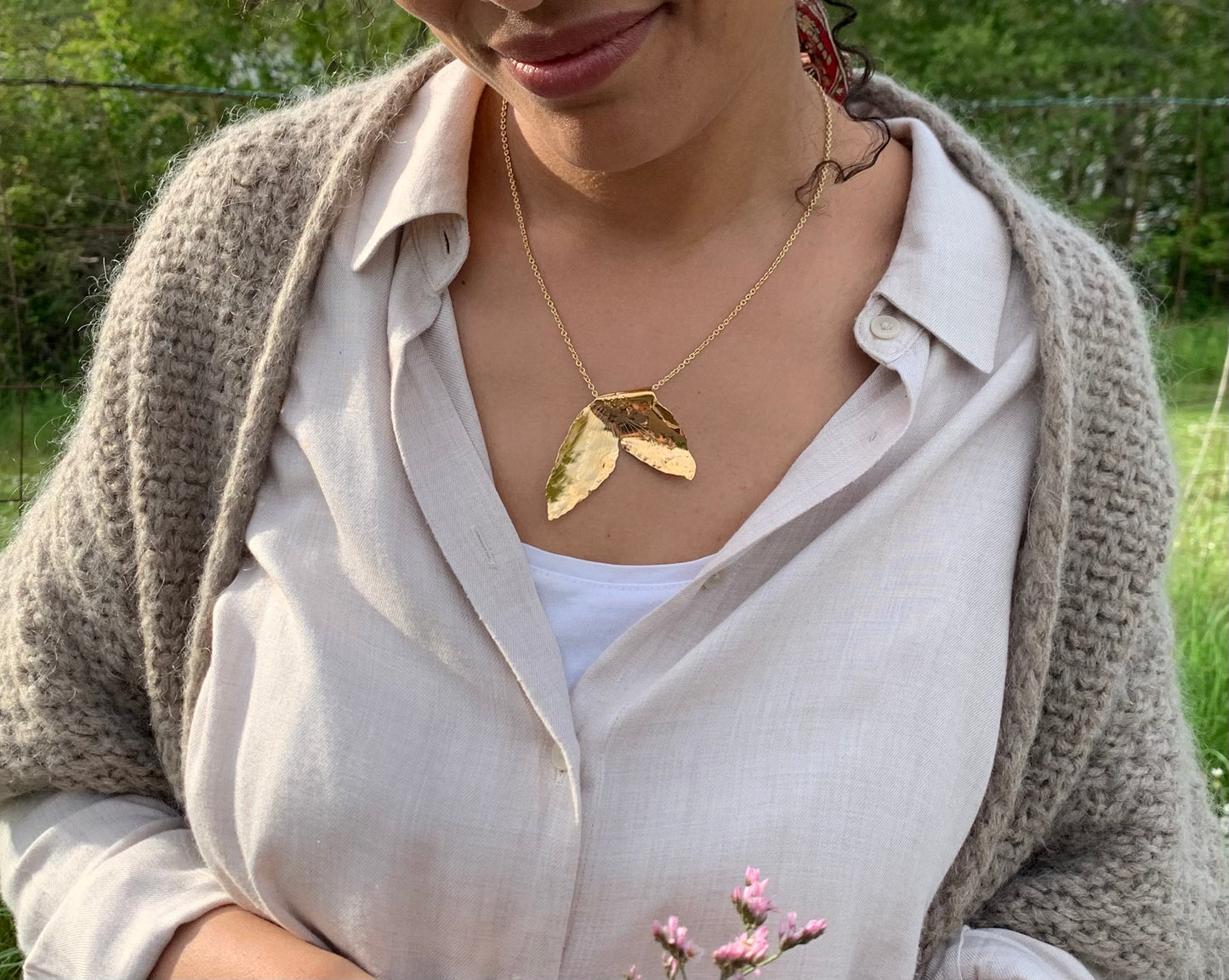 Pendentif FloraMia {plaqué or}